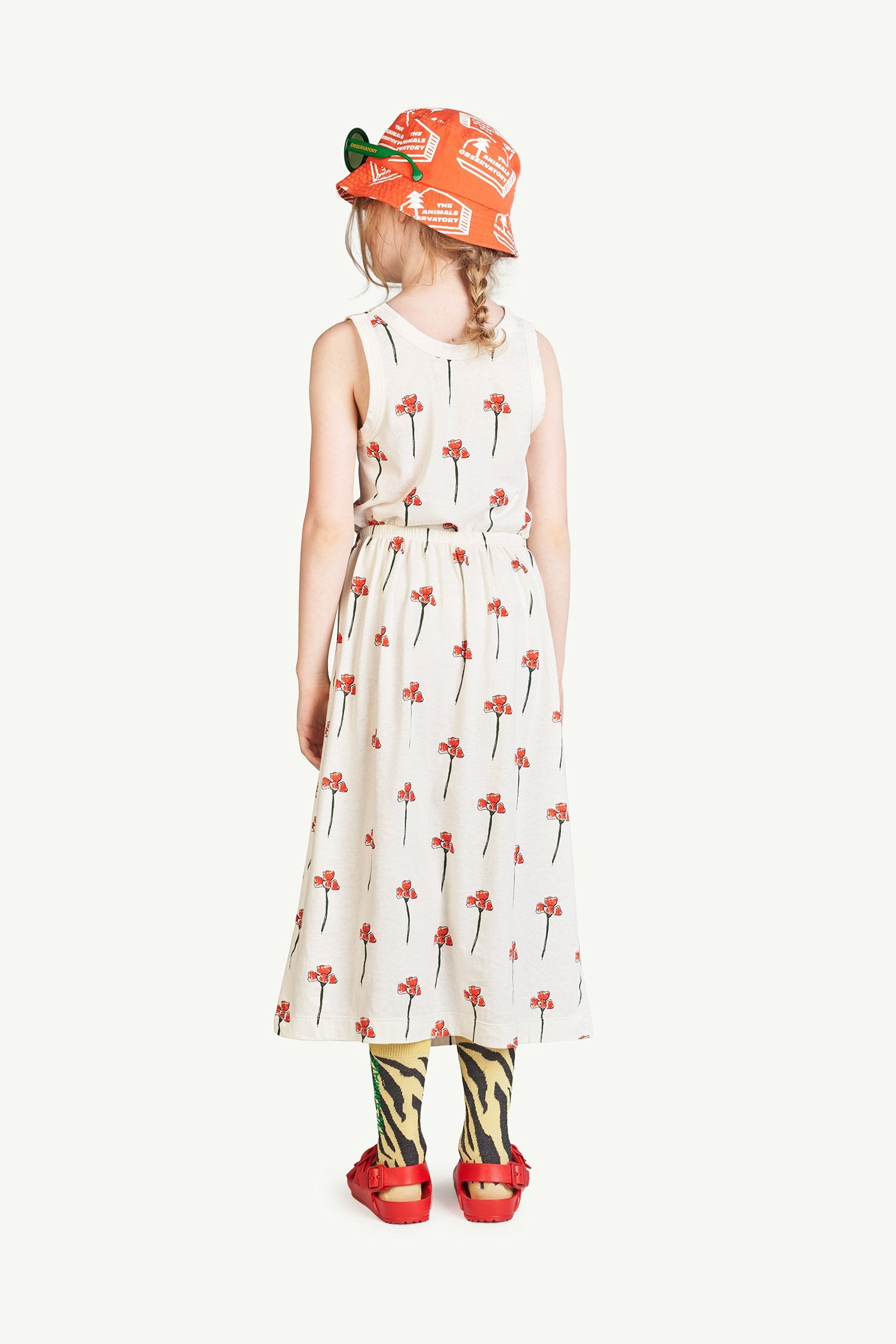 White Carnations Ladybug Skirt MODEL BACK