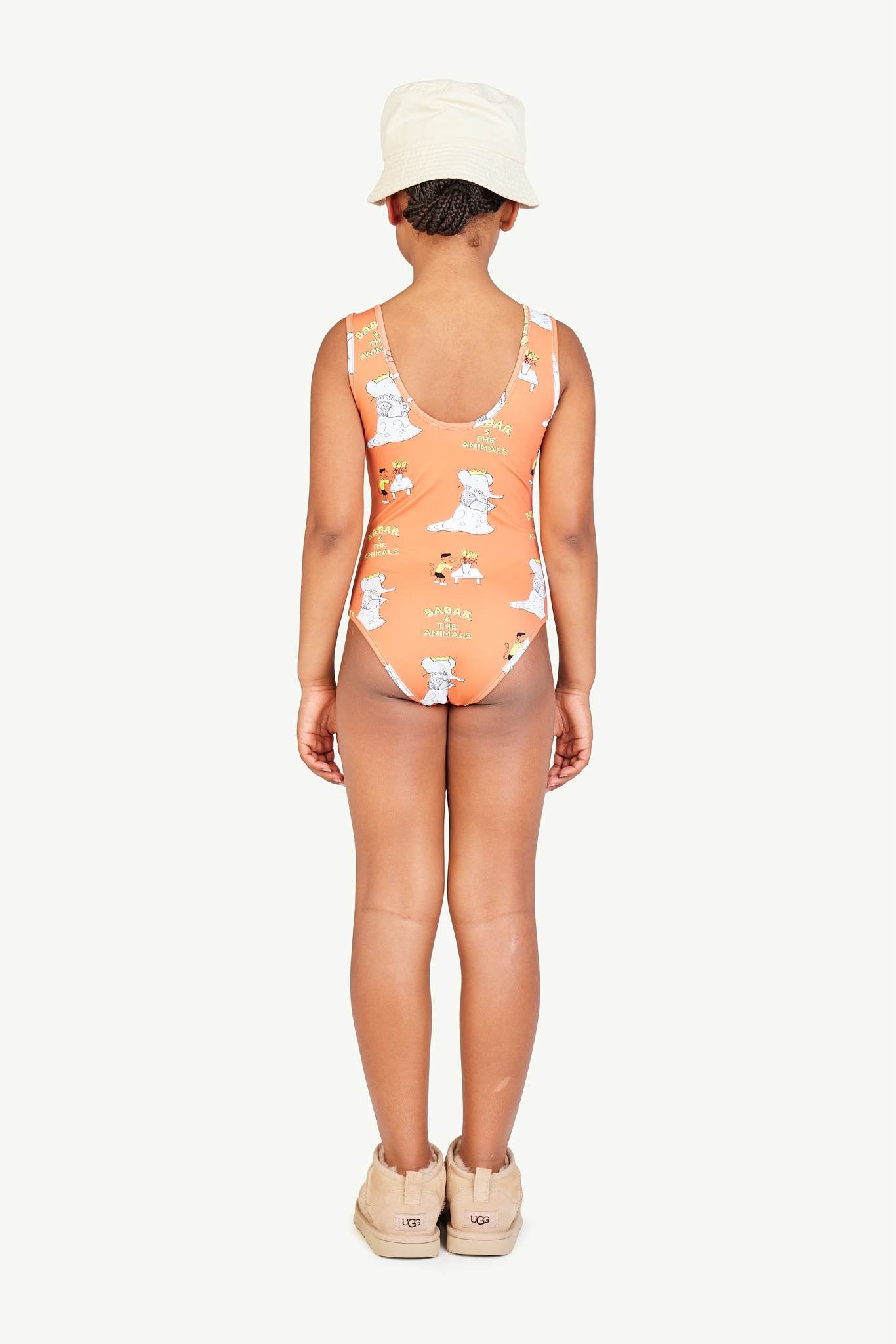 Babar Orange Trout Swimsuit MODEL BACK