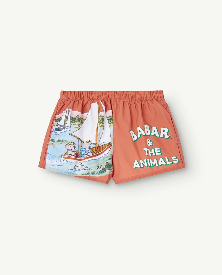 Babar Orange Puppy Swim Shorts COVER