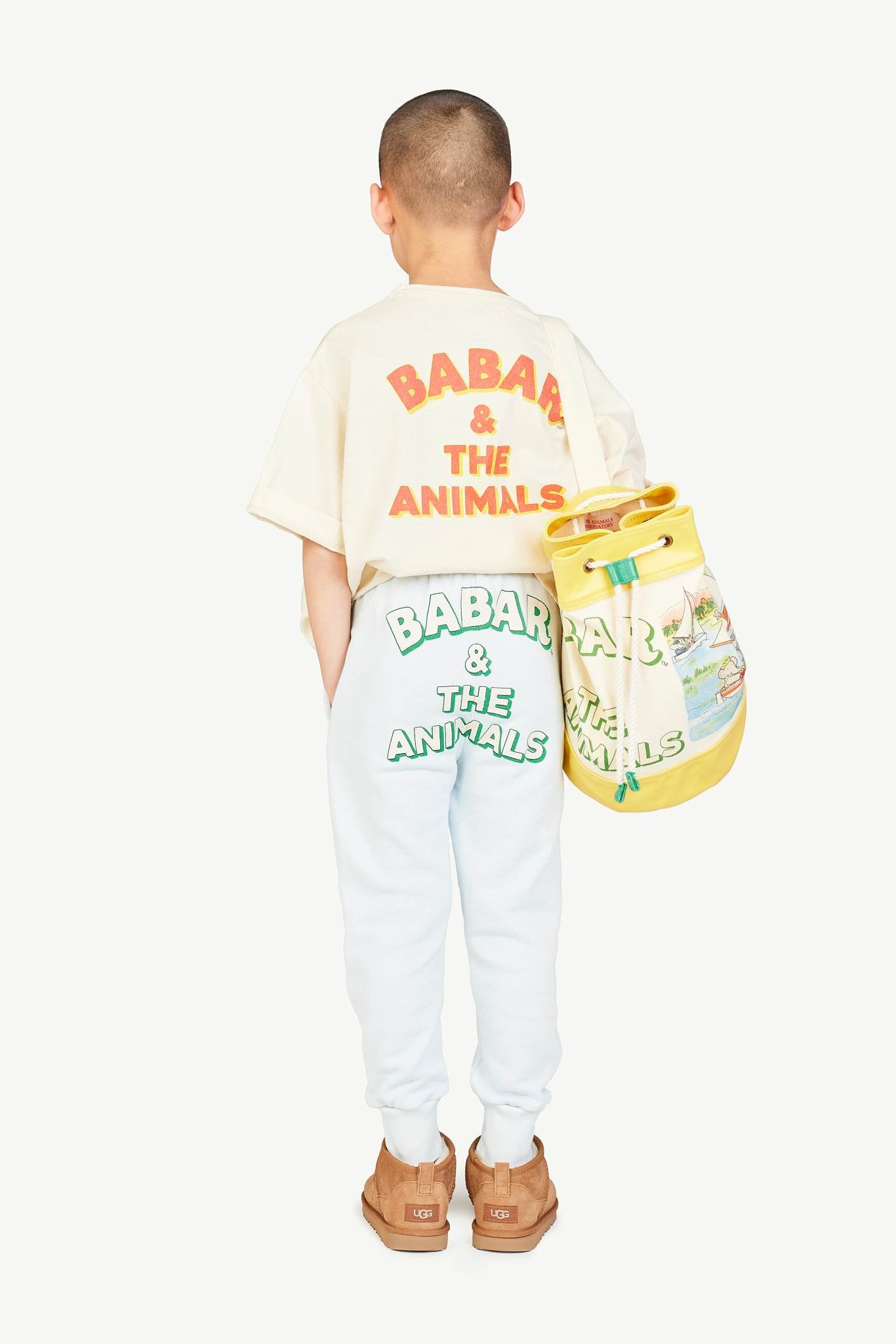 Babar Yellow Drawstring Backpack MODEL BACK