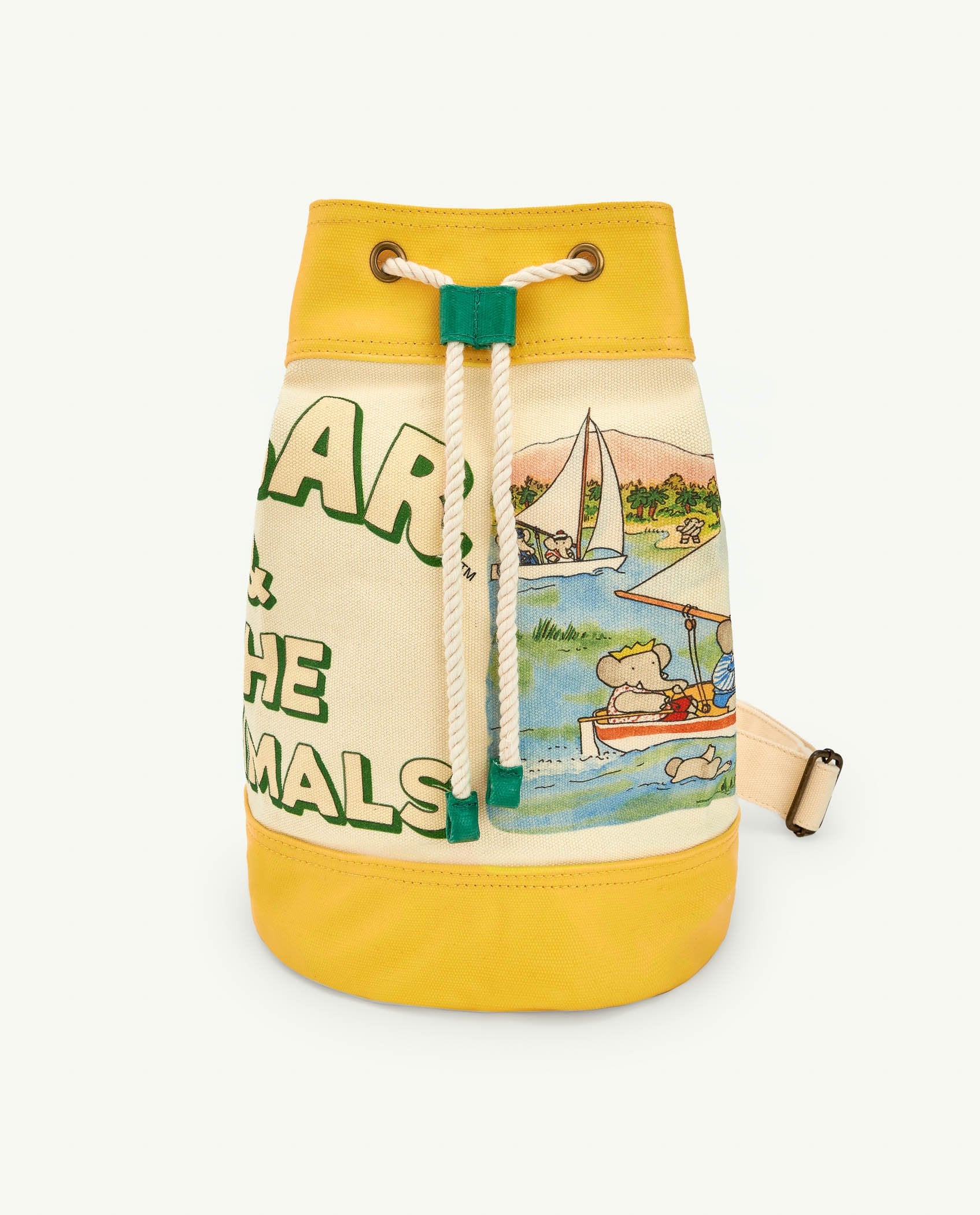 Babar Yellow Drawstring Backpack PRODUCT FRONT