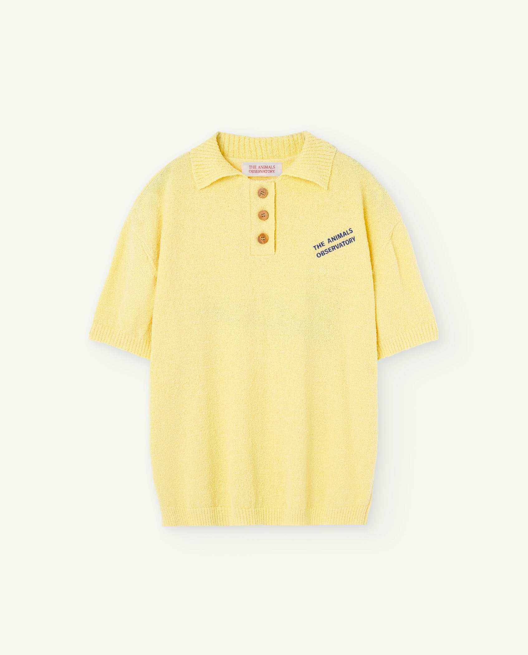 Soft Yellow Raven Knitted Polo Shirt PRODUCT FRONT
