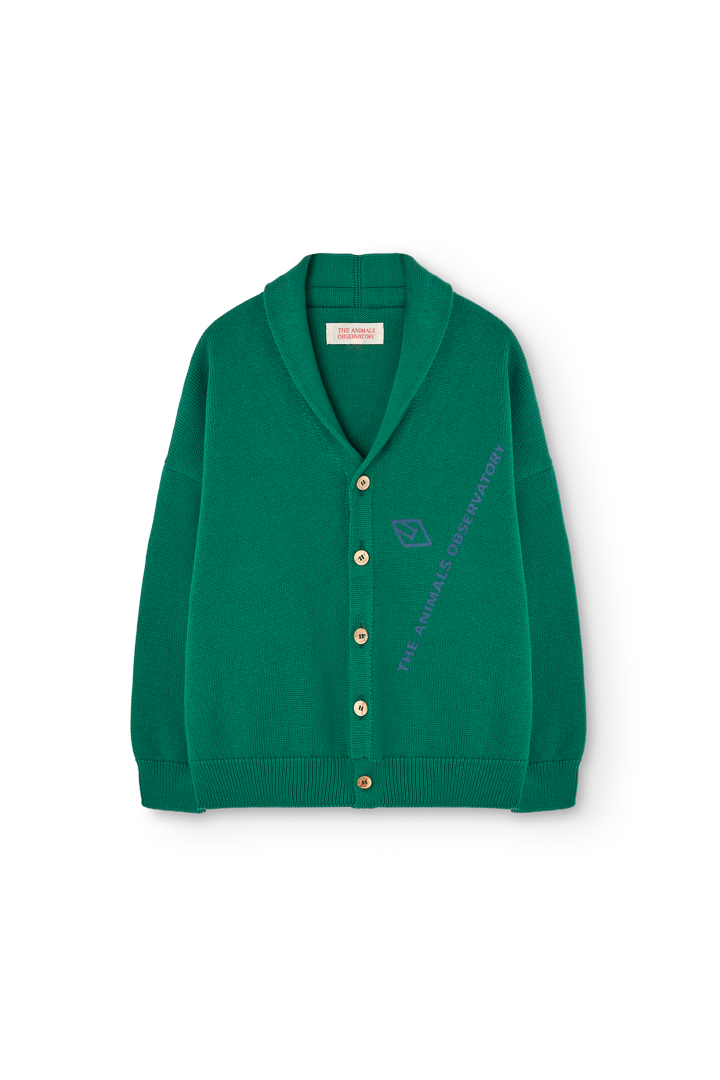 Green Racoon Cardigan | The Animals Observatory