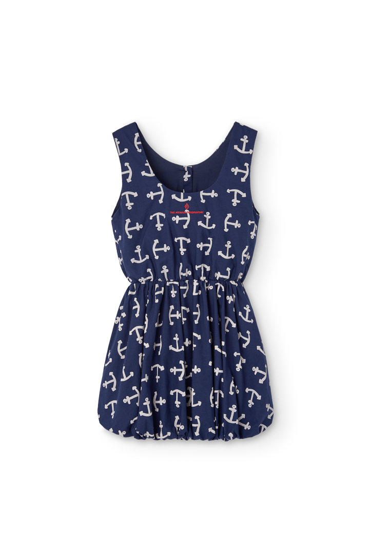 Deep Blue Flamingo Dress