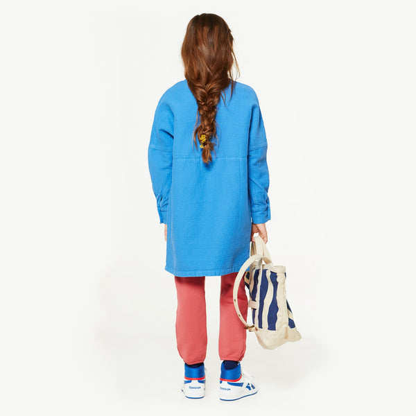 Blue Swallow Dress MODEL BACK