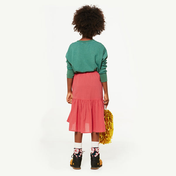 Red Bird Skirt MODEL BACK