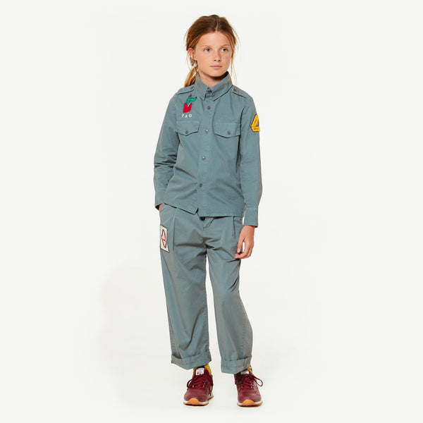 Grey Twill Coyote Shirt MODEL FRONT