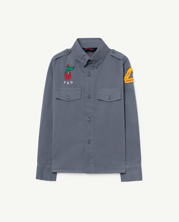 Grey Twill Coyote Shirt PRODUCT FRONT