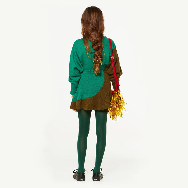 Green Bicolor Bull Sweater MODEL BACK