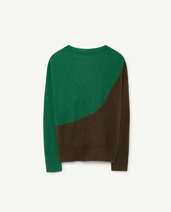 Green Bicolor Bull Sweater PRODUCT BACK