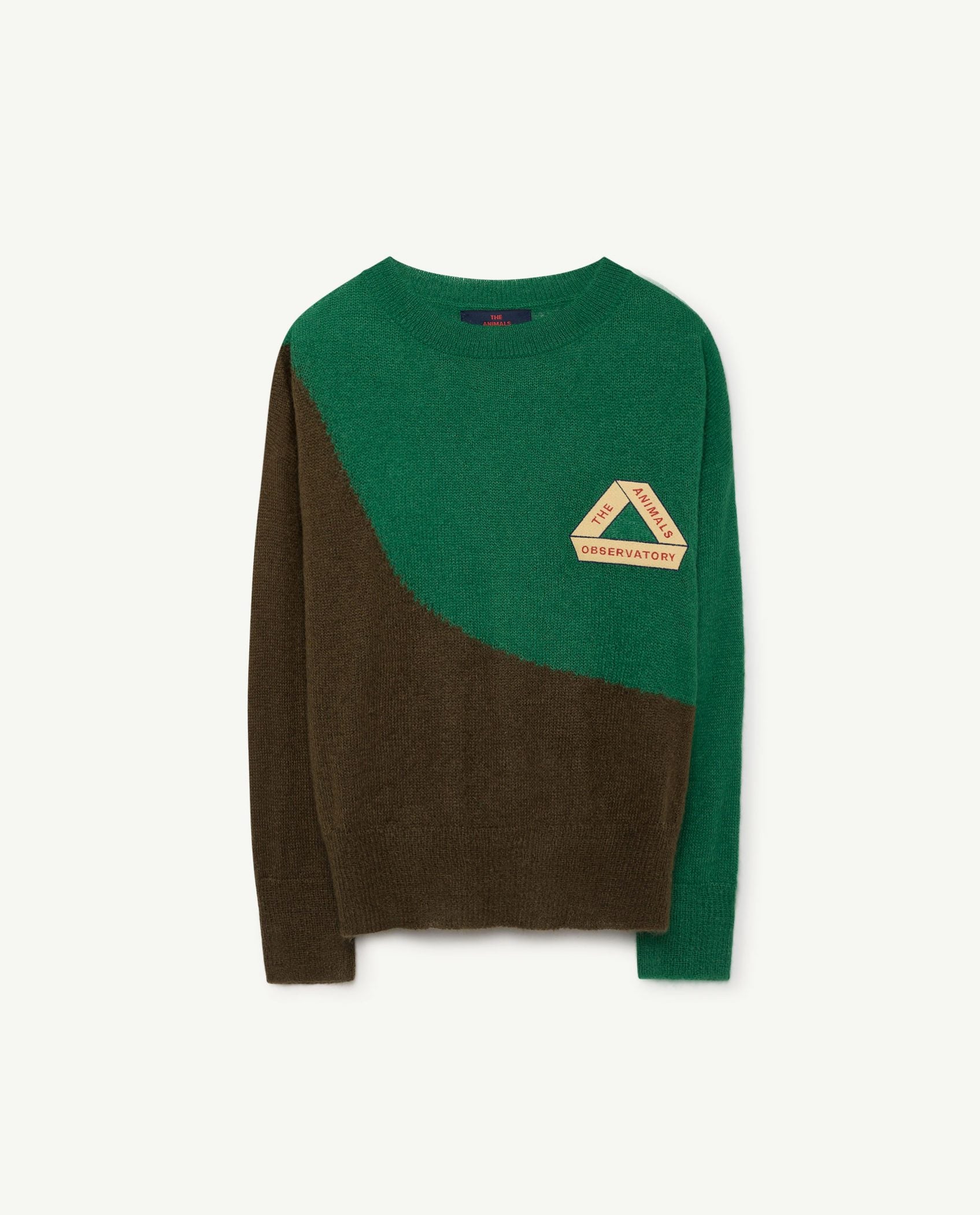 Green Bicolor Bull Sweater PRODUCT FRONT
