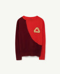 Red Bicolor Bull Sweater
