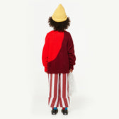 Red Bicolor Bull Sweater MODEL BACK