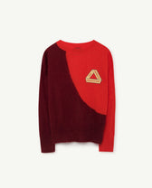 Red Bicolor Bull Sweater PRODUCT FRONT
