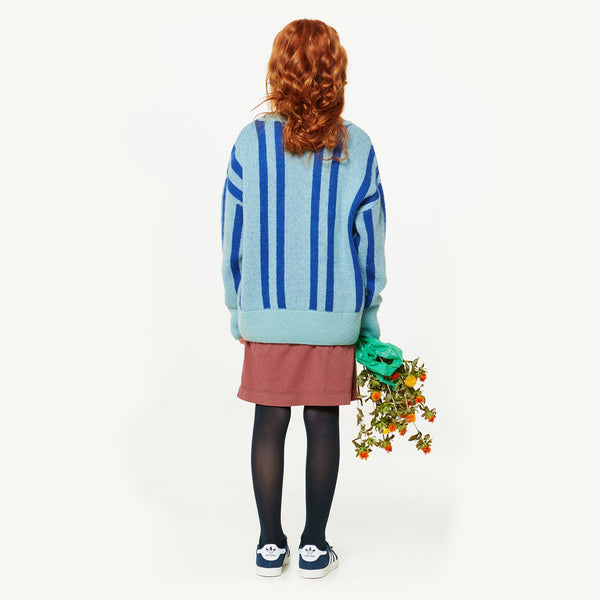Blue Geometric Bull Sweater MODEL BACK