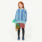 Blue Geometric Bull Sweater MODEL FRONT