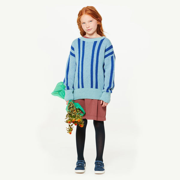 Blue Geometric Bull Sweater MODEL FRONT