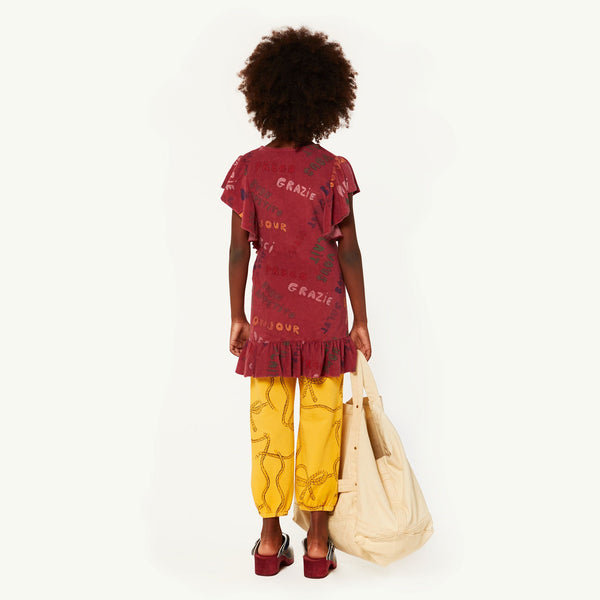 Maroon Whale Dress MODEL BACK