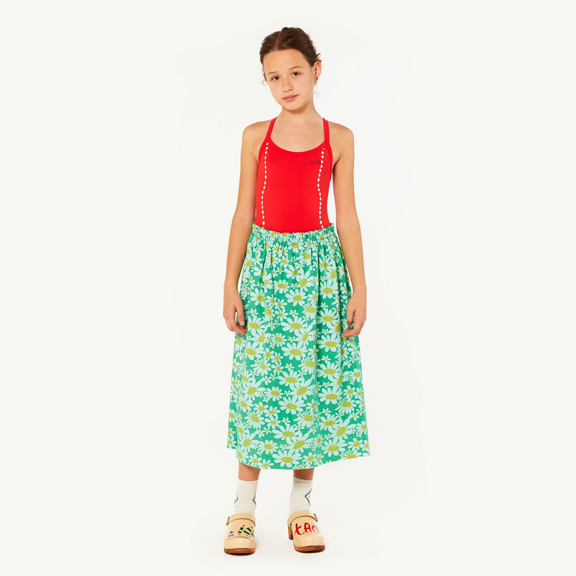 Green Blowfish Skirt MODEL FRONT