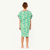 Green Hummingbird Dress MODEL BACK