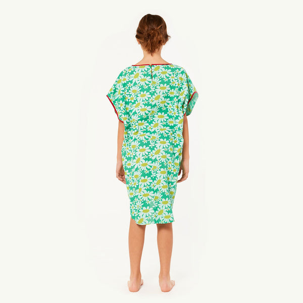 Green Hummingbird Dress MODEL BACK