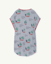 Blue Green Hummingbird Dress PRODUCT BACK