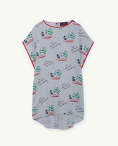 Blue Green Hummingbird Dress PRODUCT FRONT