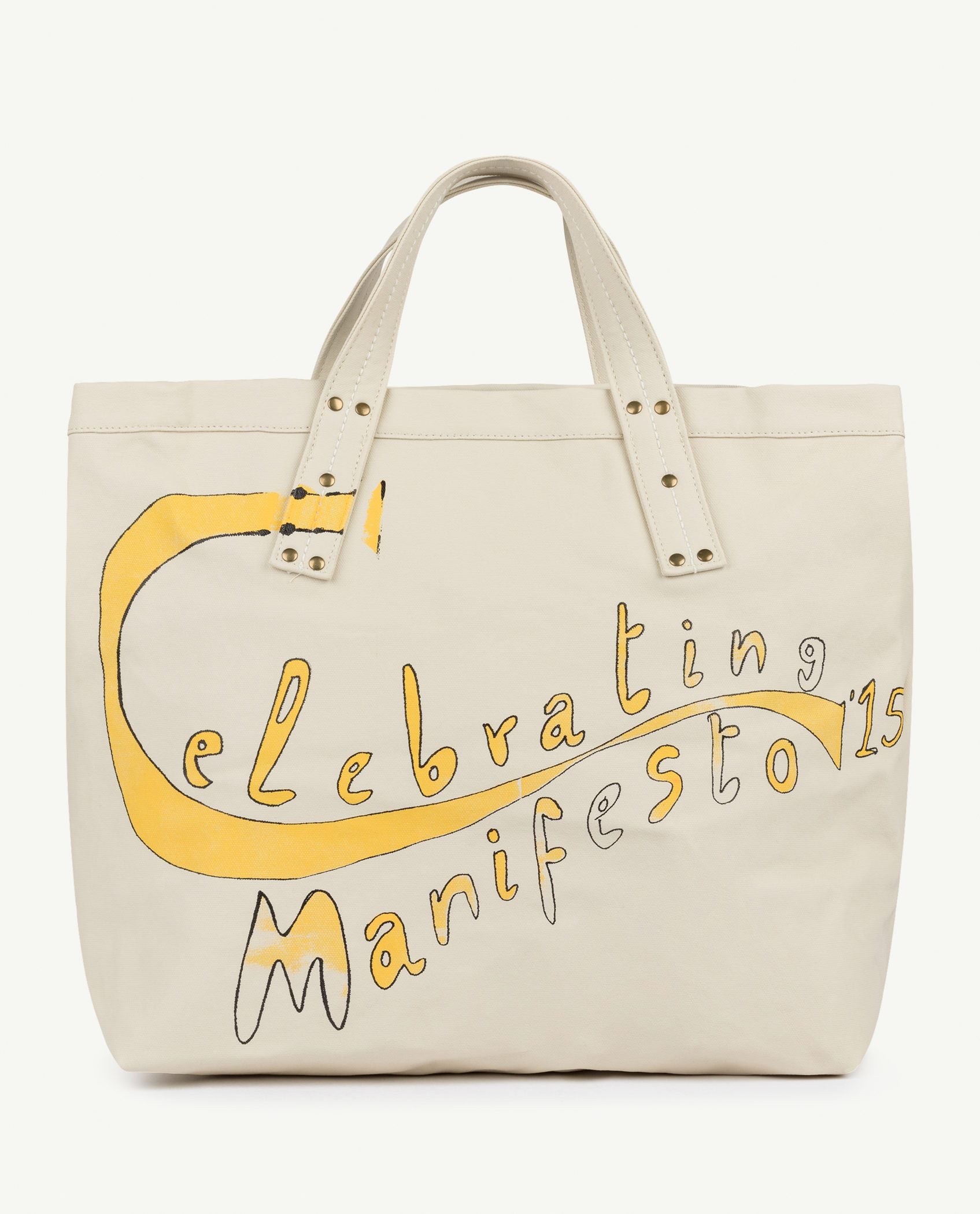 White Manifesto Tote Bag PRODUCT FRONT