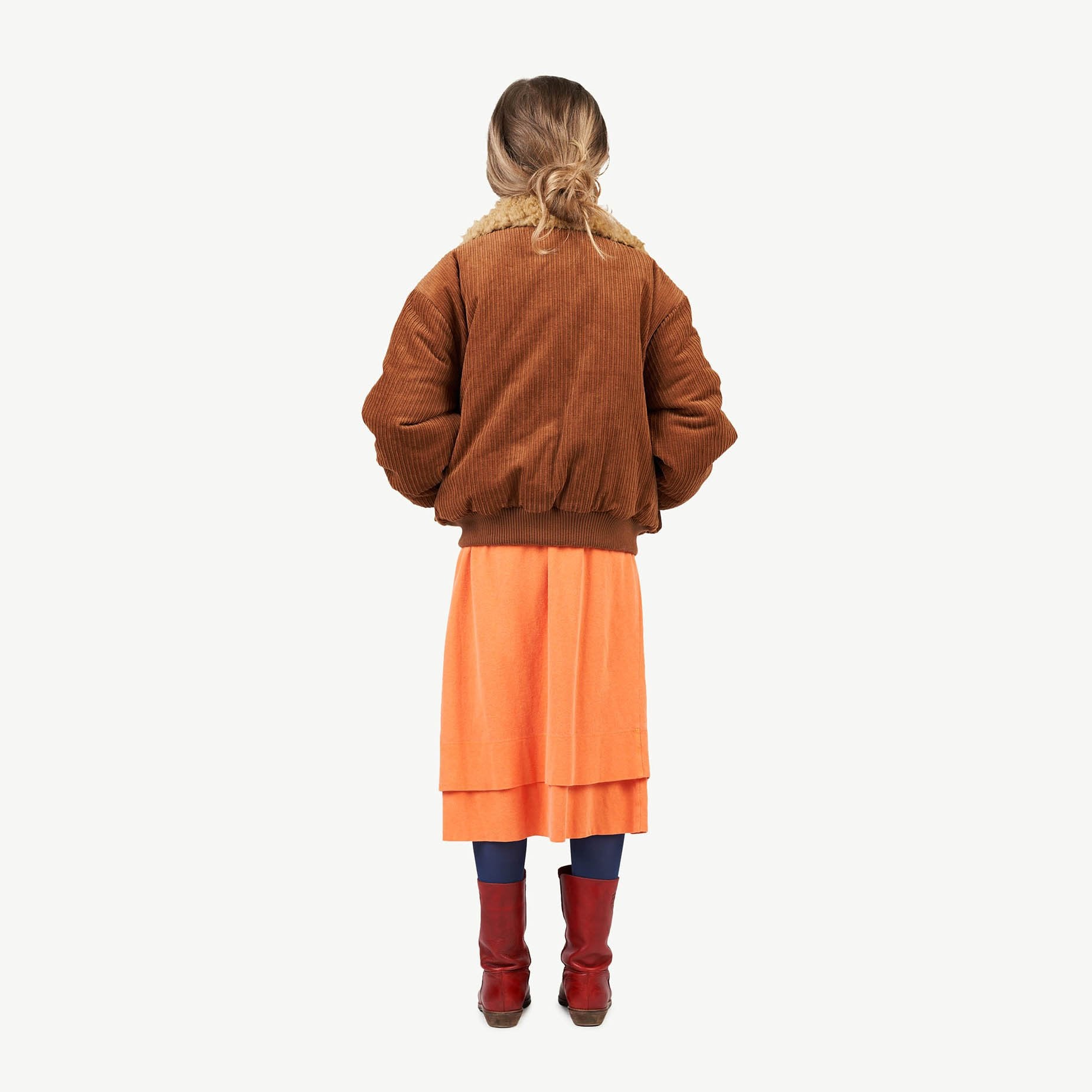 Orange Kitten Skirt MODEL BACK