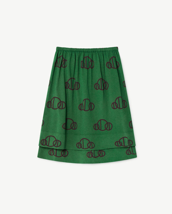 Green Circles Kitten Skirt PRODUCT FRONT
