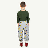 Grey 80's Boar Jumpsuit MODEL BACK
