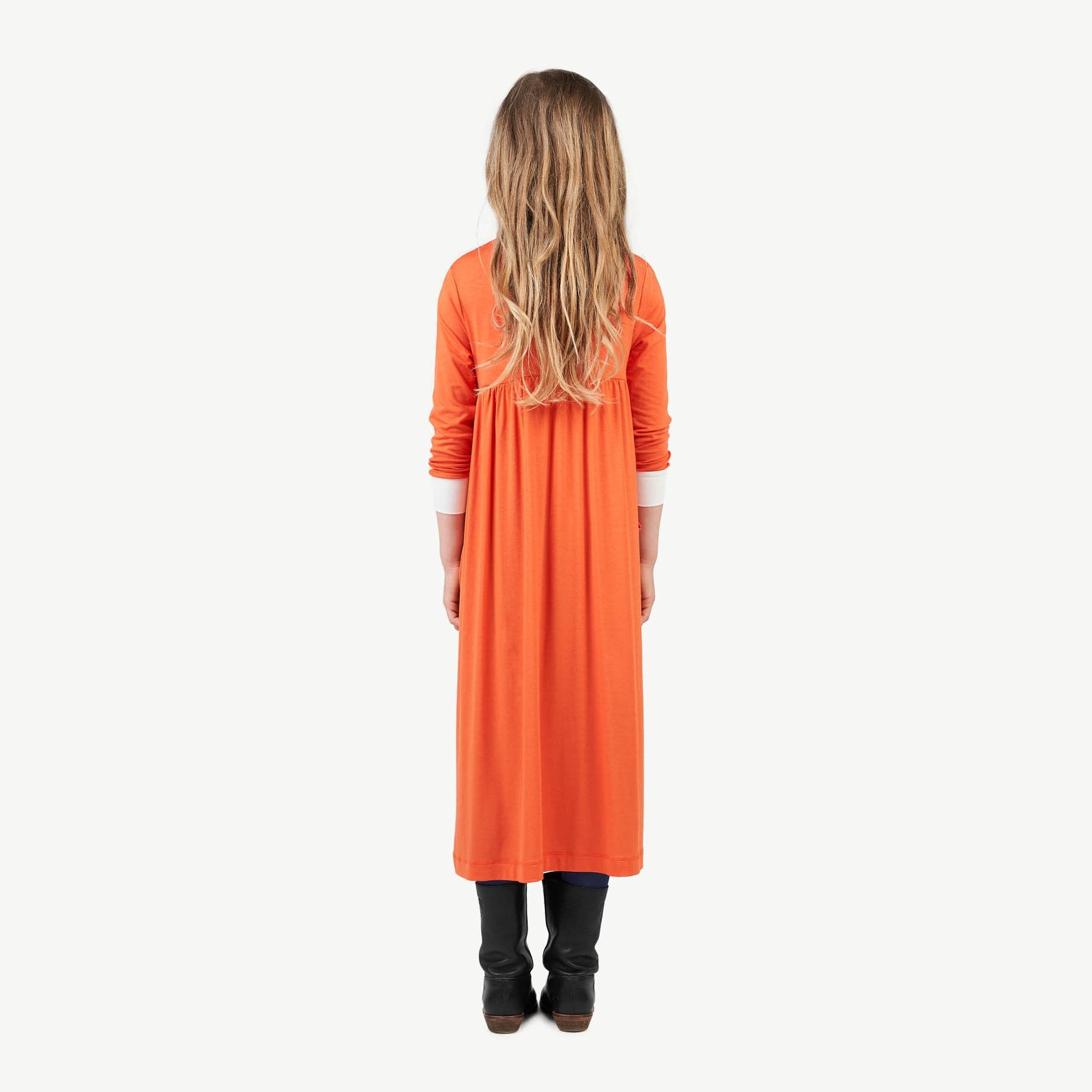 Orange Cockatoo Dress MODEL BACK