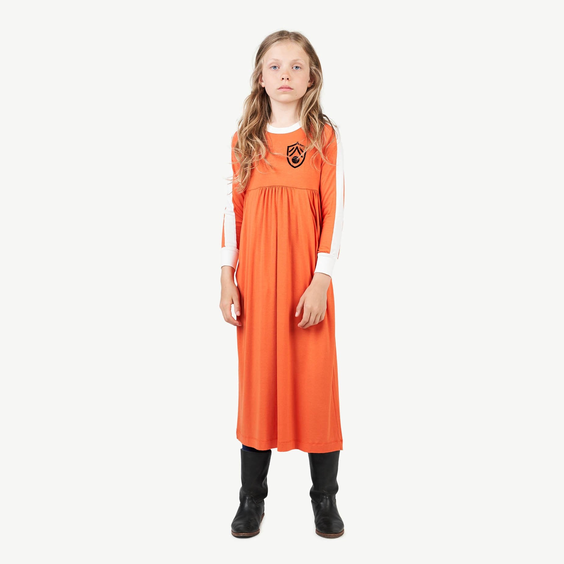 Orange Cockatoo Dress MODEL FRONT