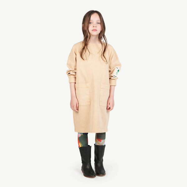 Beige Swallow Dress MODEL FRONT