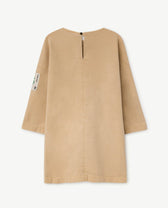 Beige Swallow Dress PRODUCT BACK