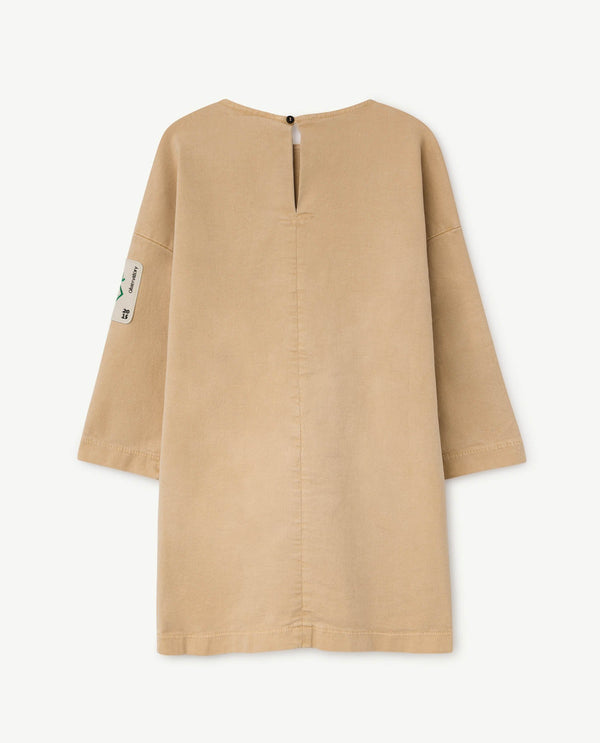 Beige Swallow Dress PRODUCT BACK