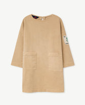 Beige Swallow Dress PRODUCT FRONT