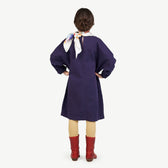 Blue Swallow Dress MODEL BACK