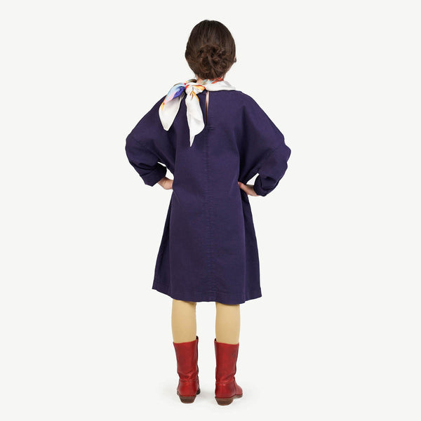 Blue Swallow Dress MODEL BACK