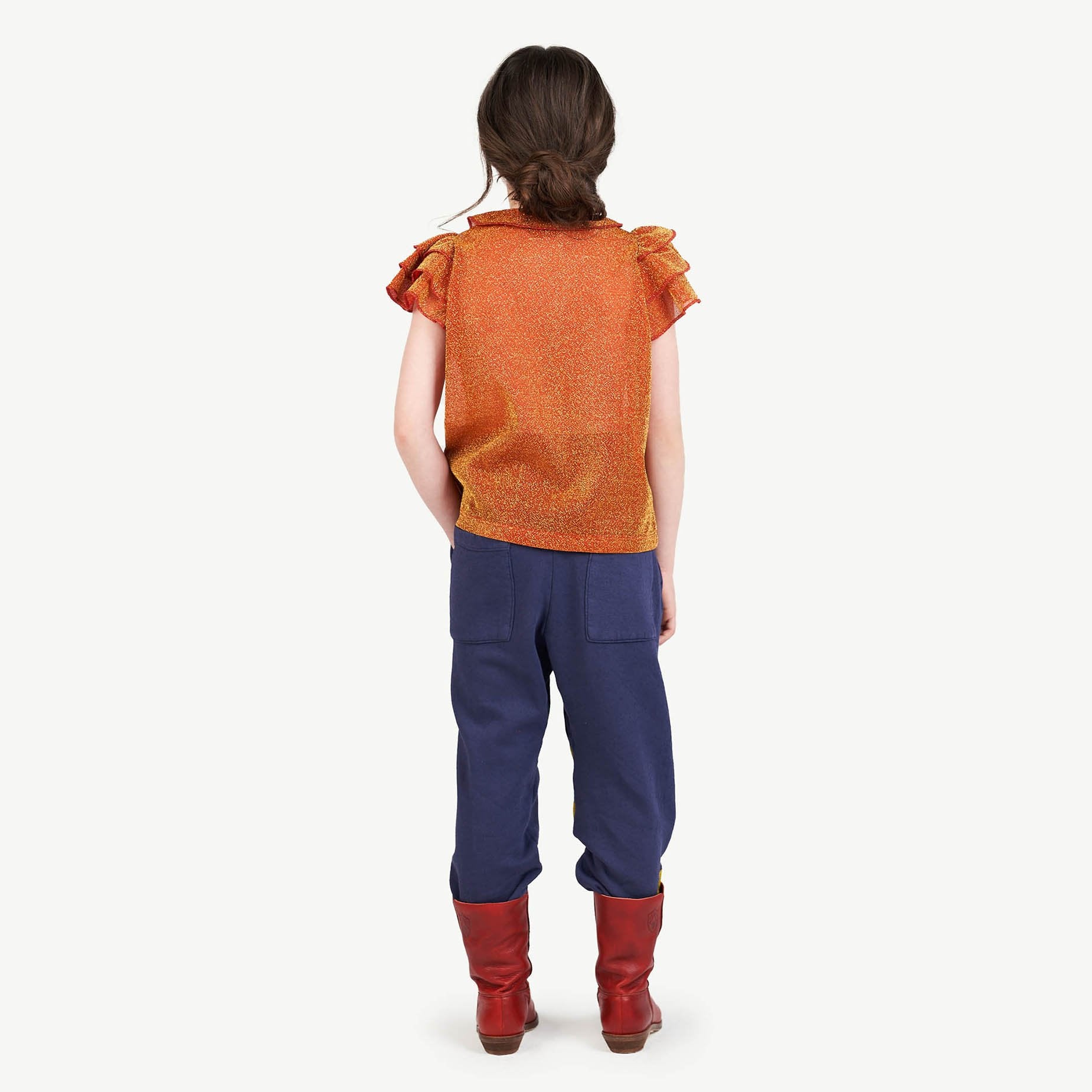 Orange Parakeet Shirt MODEL BACK