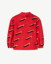 Red 80's Gadfly Shirt PRODUCT BACK