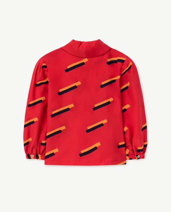 Red 80's Gadfly Shirt PRODUCT BACK