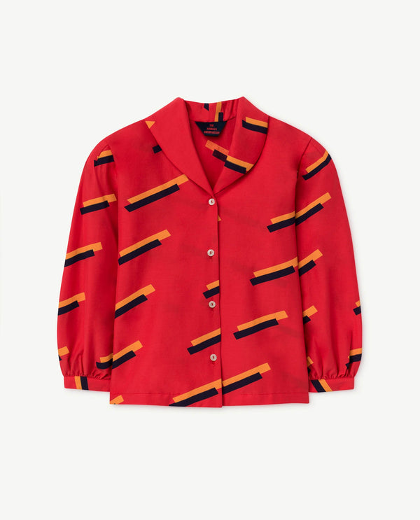 Red 80's Gadfly Shirt PRODUCT FRONT