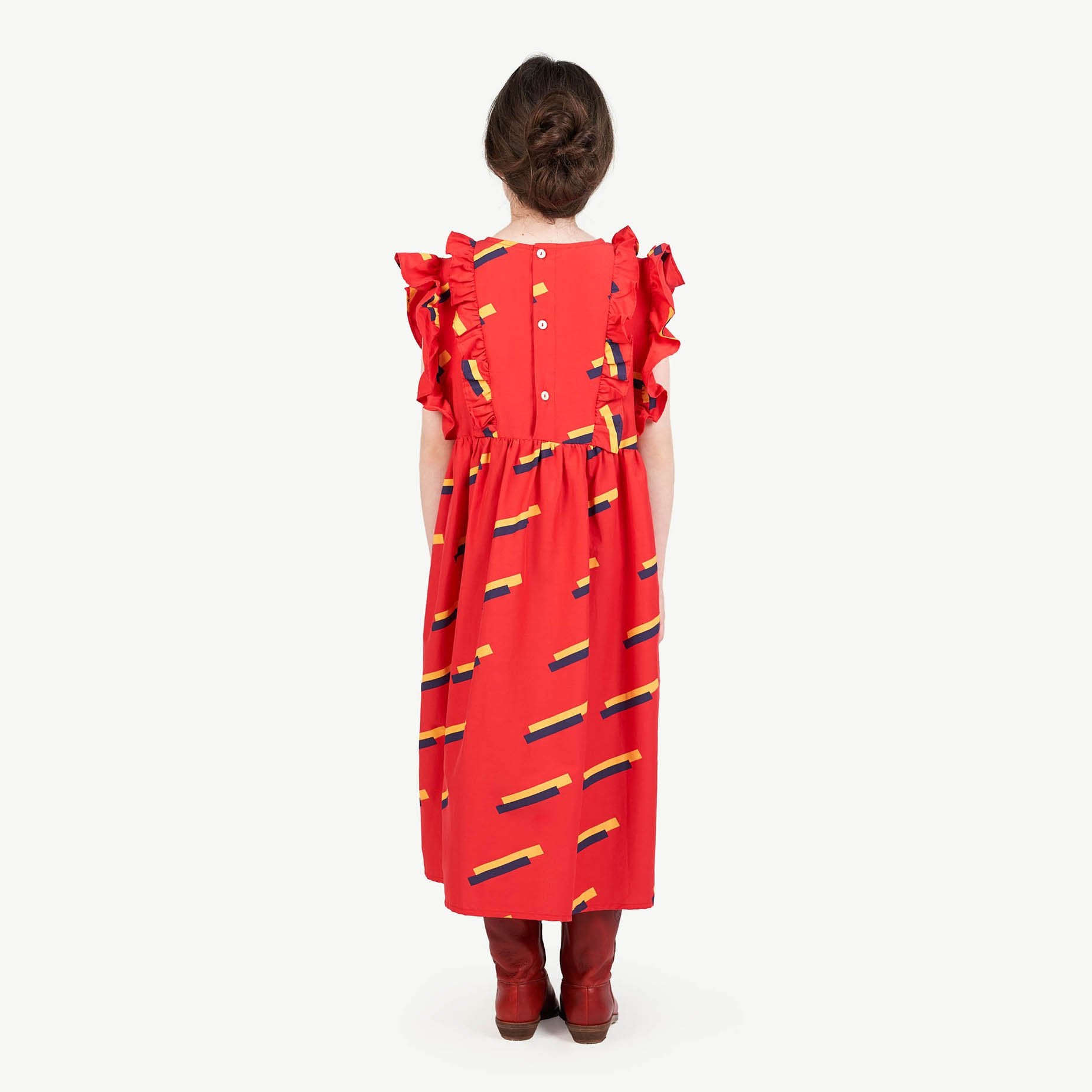 Red 80's Otter Dress MODEL BACK