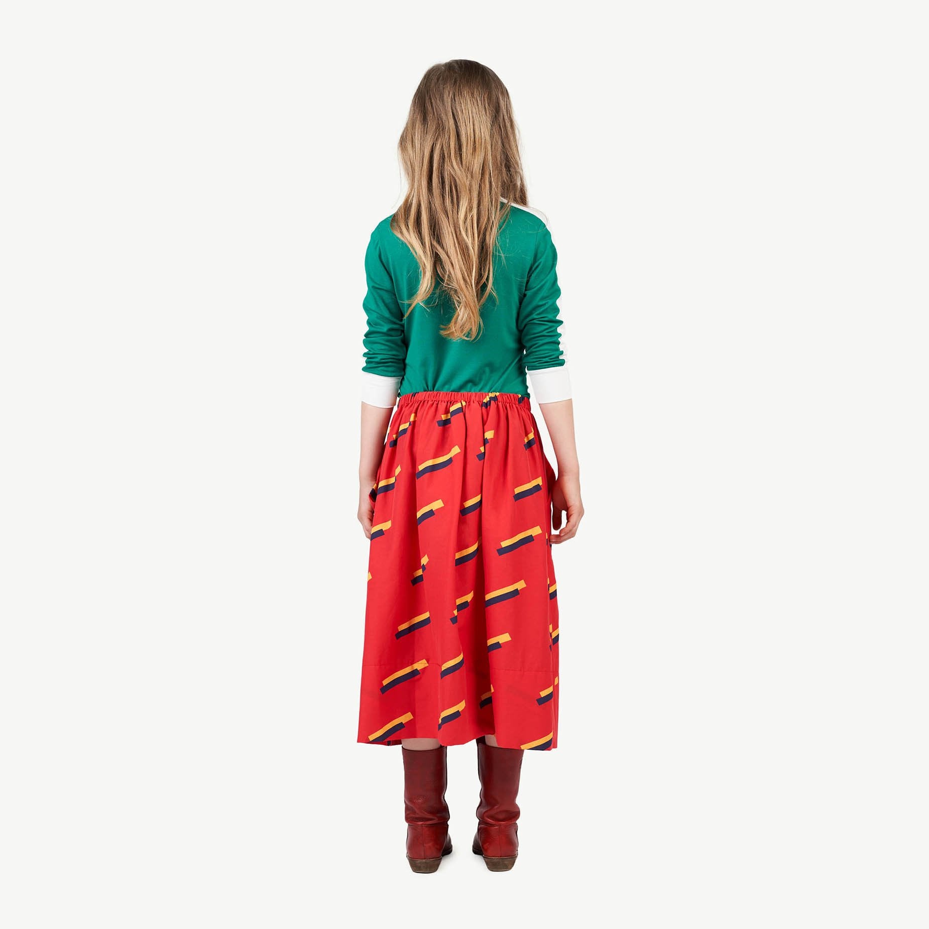 Red 80's Sow Skirt MODEL BACK