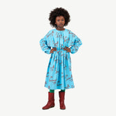 Blue Tortoise Dress MODEL FRONT