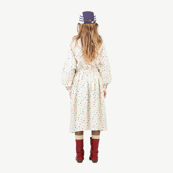 Raw White Tortoise Dress MODEL BACK