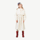Raw White Tortoise Dress MODEL FRONT