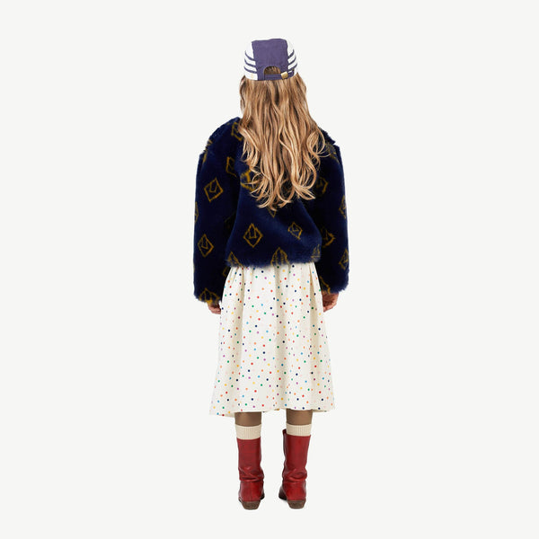 Navy Blue Shrew Jacket MODEL BACK