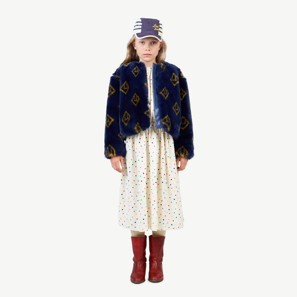 Navy Blue Shrew Jacket MODEL FRONT